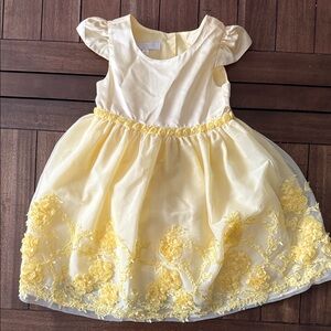 Special Occasions by Saugus Shoe Yellow Floral Kids Dress